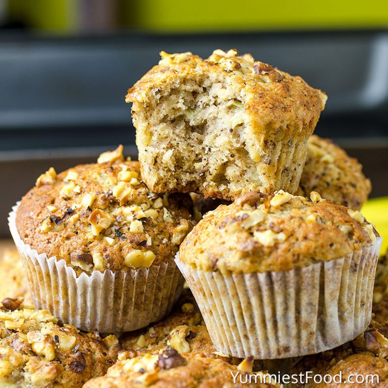 Banana Pecan Muffins – Recipe from Yummiest Food Cookbook