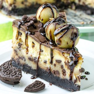 Chocolate Chip Cookie Dough Cheesecake - Featured Image
