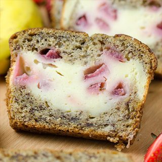 Strawberry Cream Cheese Filled Banana Bread - Featured Image