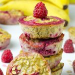 Healthy Banana Raspberry Oatmeal Muffins - Featured Image