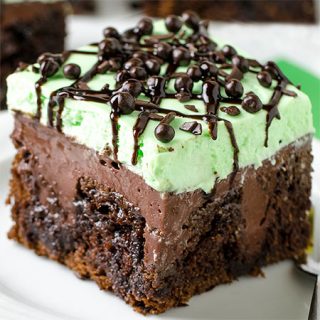 Chocolate Mint Poke Cake Recipe - Featured Image