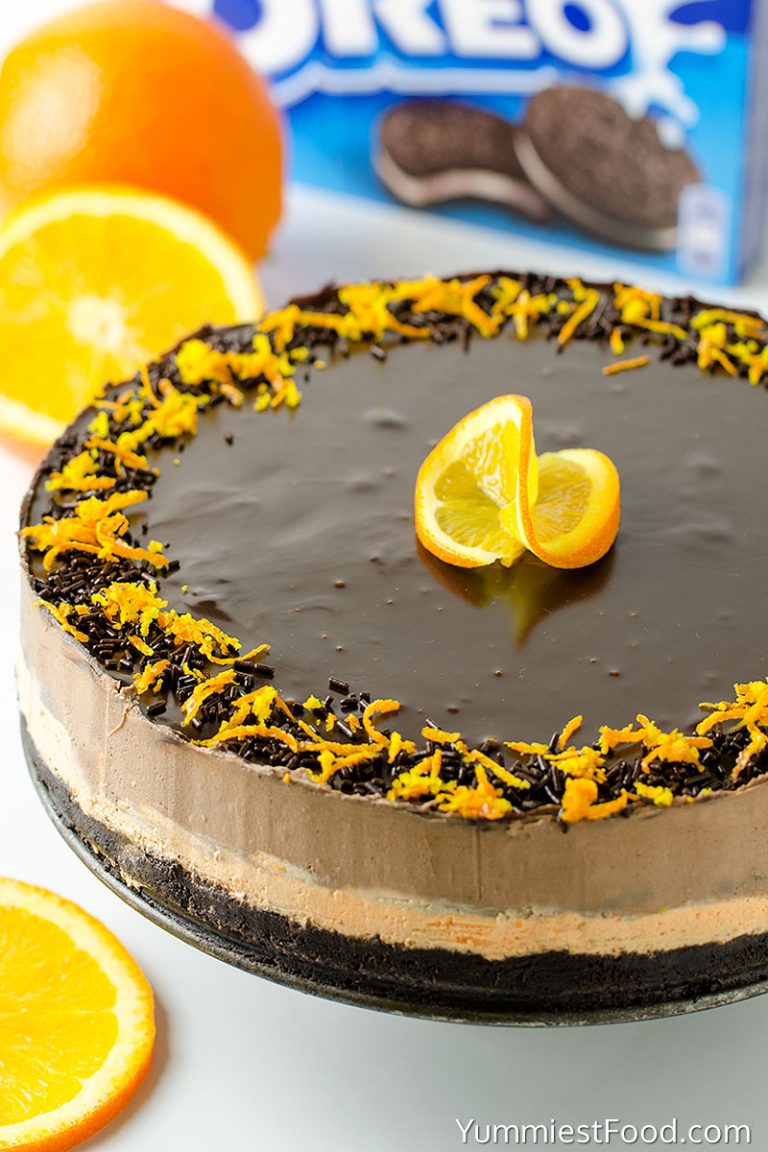 No Bake Chocolate Orange Cheesecake Recipe from Yummiest