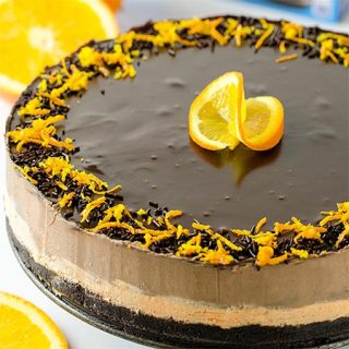 No Bake Chocolate Orange Cheesecake Recipe - Featured Image