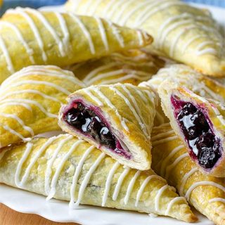 Easy Puff Pastry Blueberry Turnovers - Featured Image