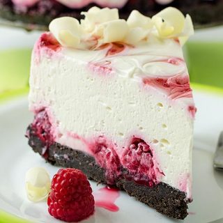 No Bake White Chocolate Raspberry Cheesecake Recipe - Featured Image