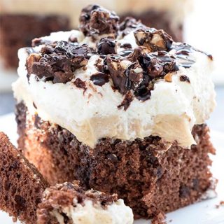 Reese’s Peanut Butter Poke Cake Recipe - Featured Image
