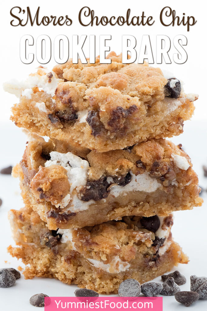 S’Mores Chocolate Chip Cookie Bars – Recipe from Yummiest Food Cookbook