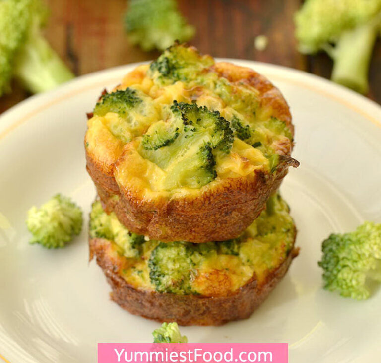 Broccoli Cheddar Egg Muffins Recipe from Yummiest Food Cookbook