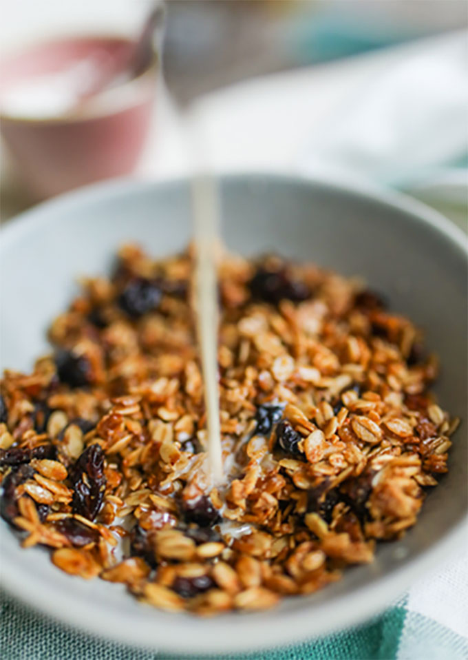 Granola in the plate