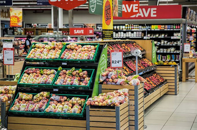 food in supermarket