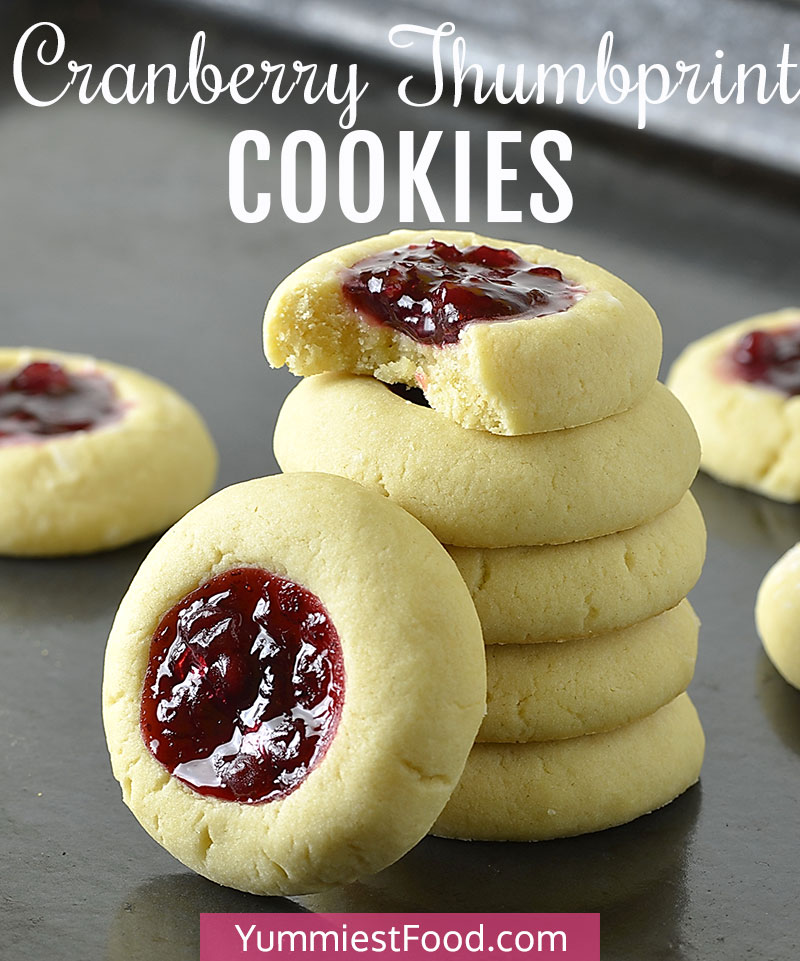 Cranberry Thumbprint Cookies – Recipe from Yummiest Food Cookbook