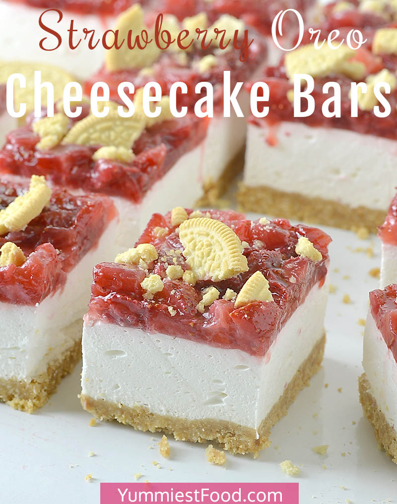 Strawberry Oreo Cheesecake Bars