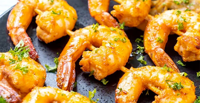 Garlic Grilled Shrimp Skewers