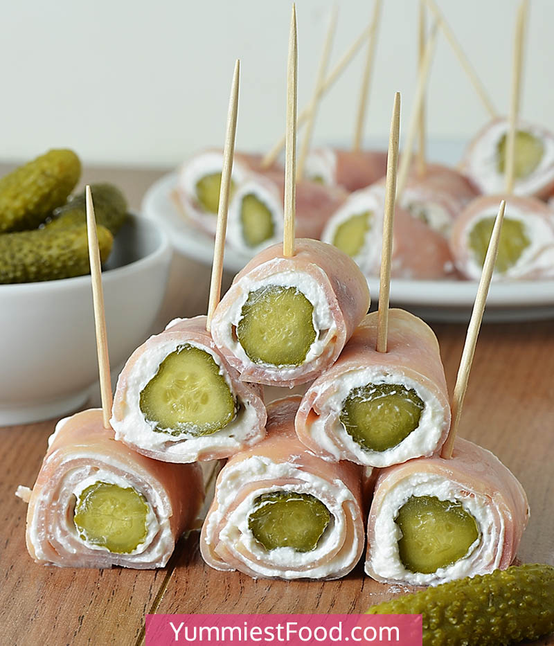 Ham Cheese and Pickle Roll Ups