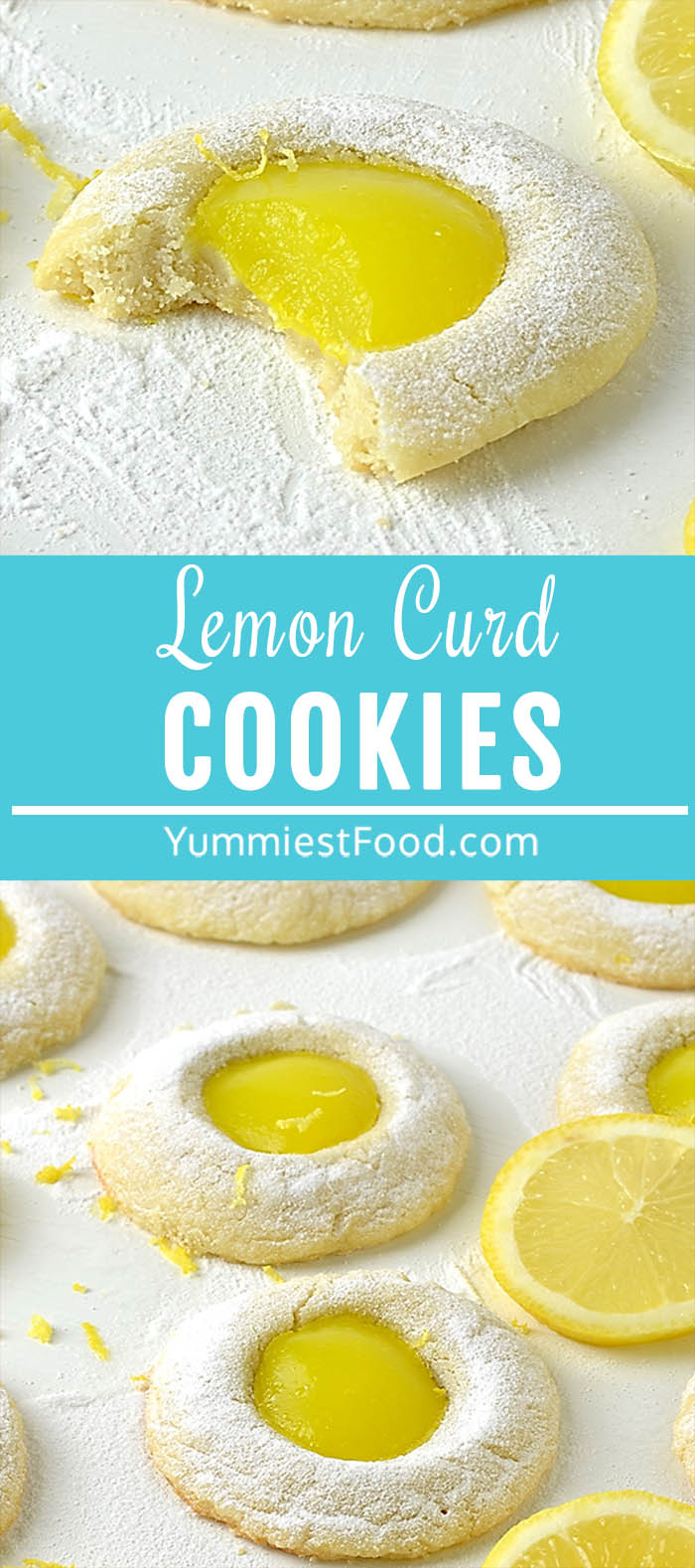 Lemon Curd Cookies are the most refreshing little bite of something sweet and delicious! Sweet, soft lemon thumbprints are filled with lemon curd and dusted with powdered sugar!