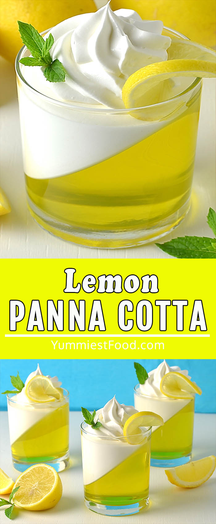  Lemon Panna Cotta is rich and creamy Layer of lemon jello on the bottom with extra creamy top layer of panna cotta! Easy to make, classic Italian dessert! It has a melt-in-your-mouth texture and it's deliciously refreshing!