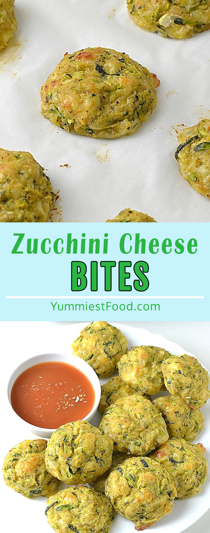 Baked zucchini cheese bites are a delicious savory appetizer, snack or side dish with a crispy outside and tender inside. These delicious zucchini bites make the perfect appetizer!