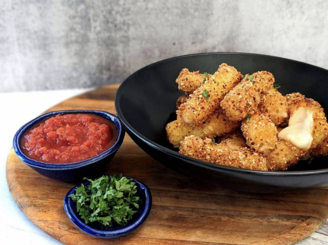 Latke-Coated Mozzarella Sticks