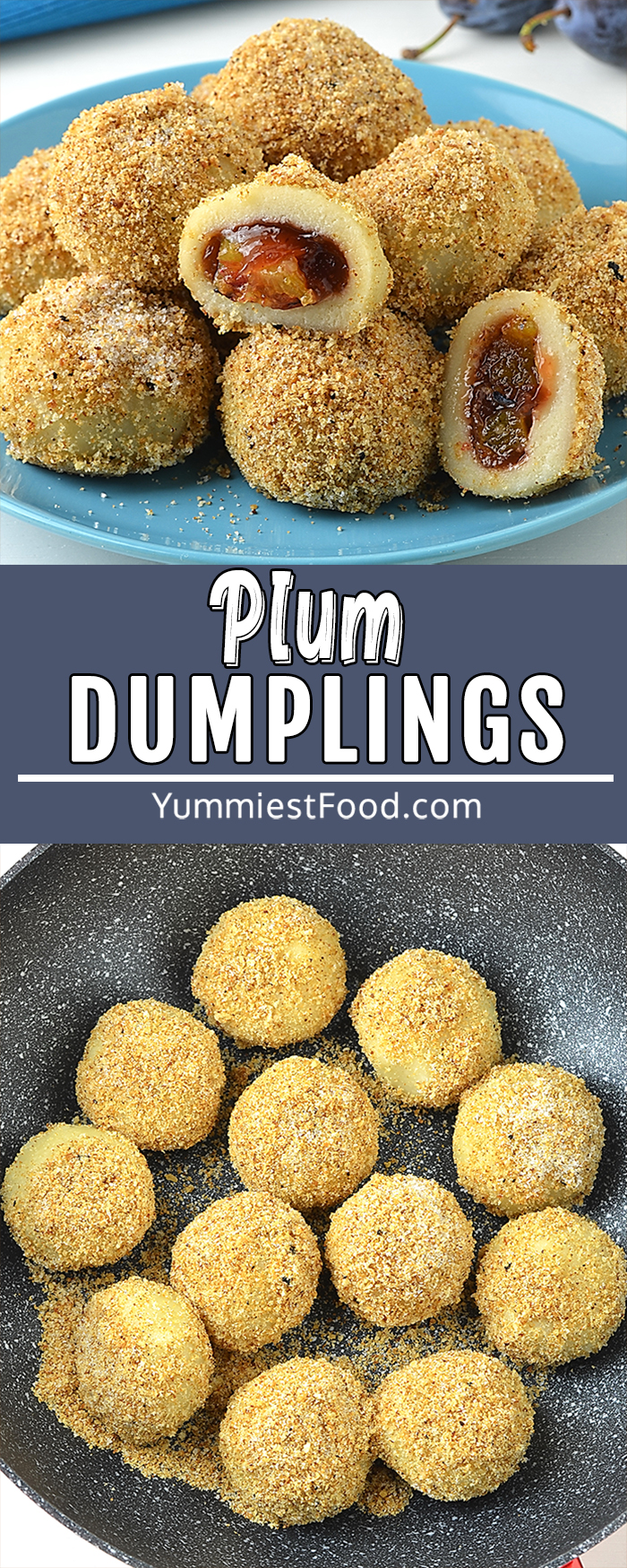 These traditional Plum Dumplings are filled with juicy plums, wrapped in tender potato dough, and rolled in golden sugar breadcrumbs. Perfect for fall and holiday gatherings!